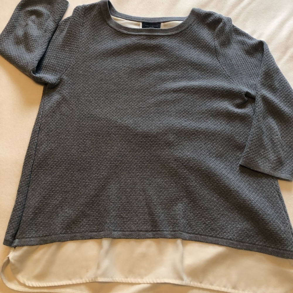Grey Sweater with Ivory Underlay